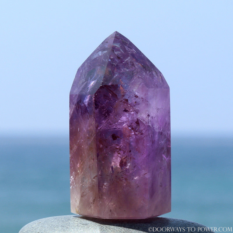 Indigo Amethyst John of God Quartz Channeling Crystal Point