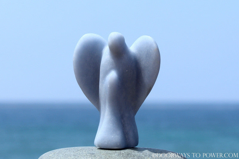 Beautiful 2.94" ANGELITE ANGEL Hand Carved Peru