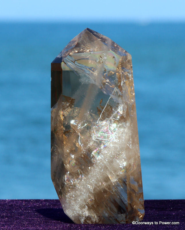 5.4" JOHN OF GOD SMOKEY QUARTZ POINT DEVIC TEMPLE CHANNELING CRYSTAL