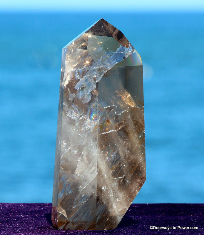 5.4" JOHN OF GOD SMOKEY QUARTZ POINT DEVIC TEMPLE CHANNELING CRYSTAL