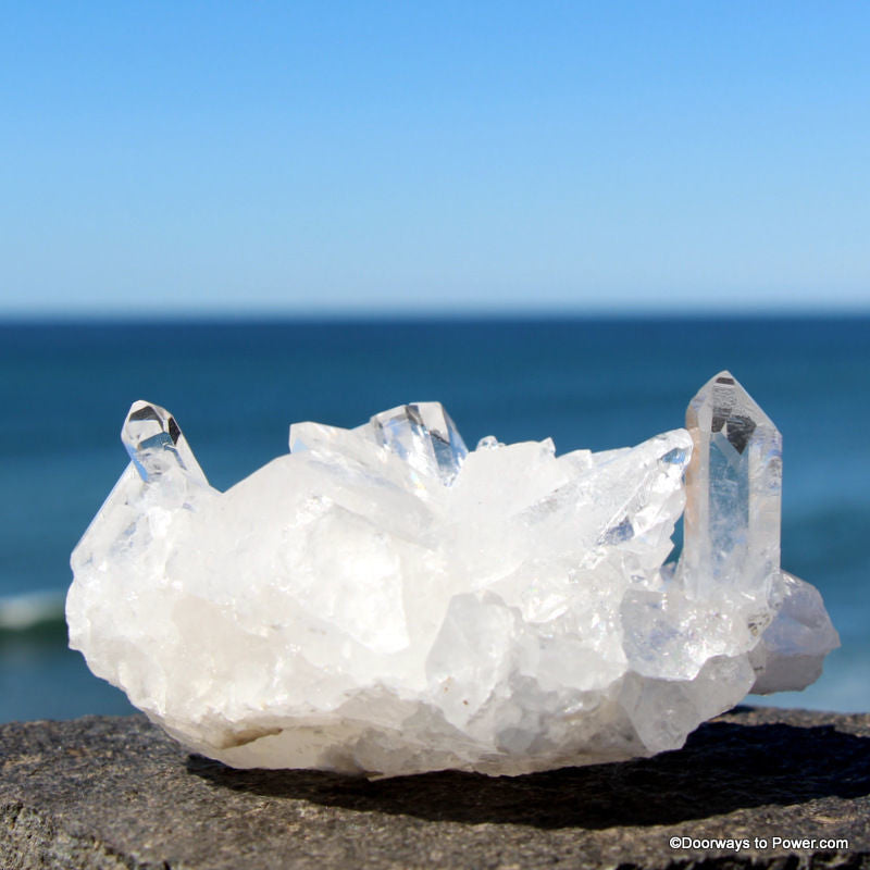 3.5" John of God Quartz Cluster Channeling Record Keeper Crystal