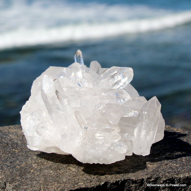 3.5" John of God Quartz Cluster Channeling Record Keeper Crystal