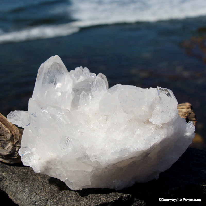 Powerful 4.68" John of God Healing Quartz Twin Record Keeper Crystal Cluster