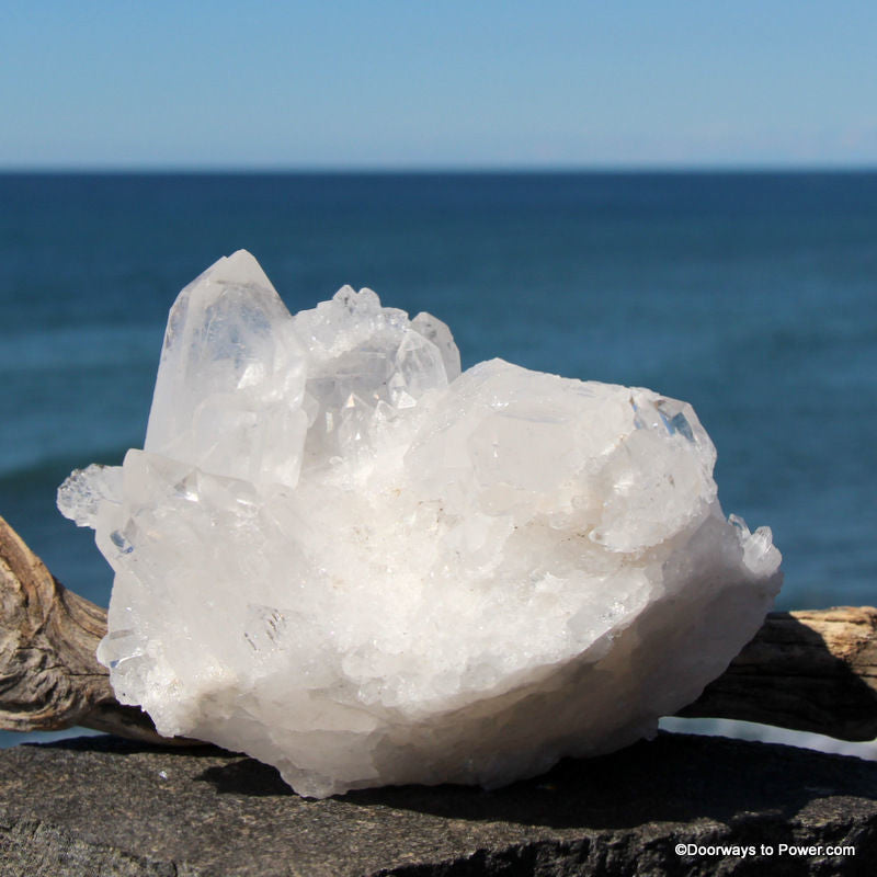 Powerful 4.68" John of God Healing Quartz Twin Record Keeper Crystal Cluster