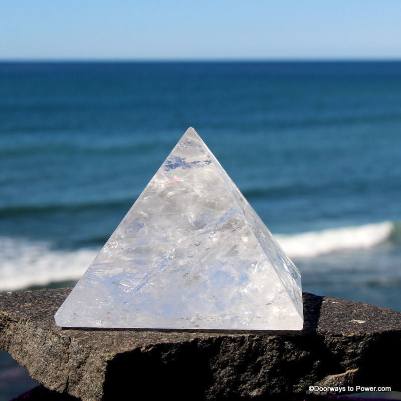 3.5" John of God Quartz Pyramid Devic Temple Healing Crystal