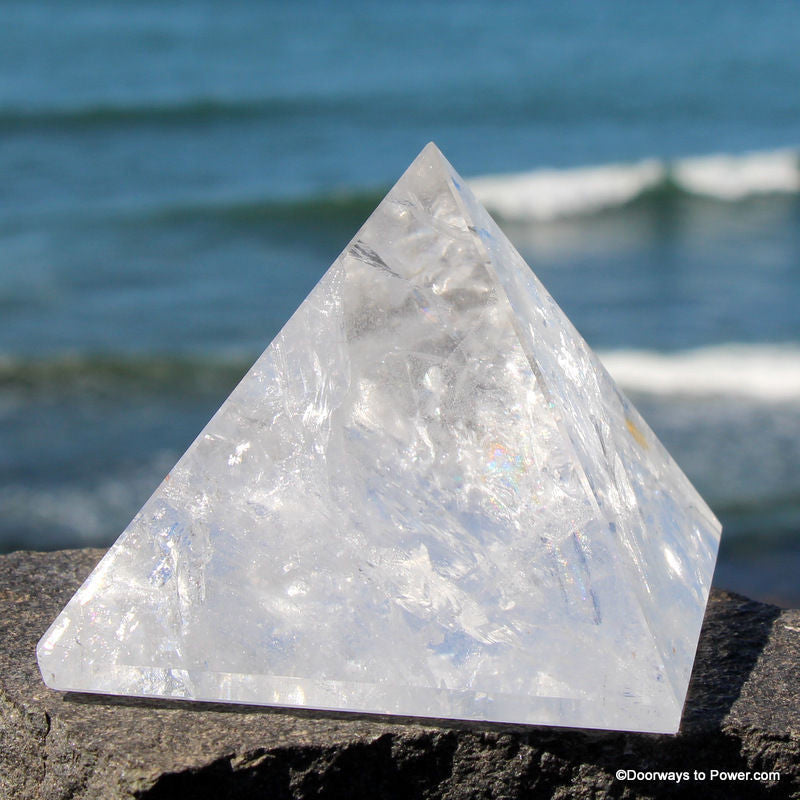 3.5" John of God Quartz Pyramid Devic Temple Healing Crystal