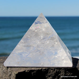 3.5" John of God Quartz Pyramid Devic Temple Healing Crystal