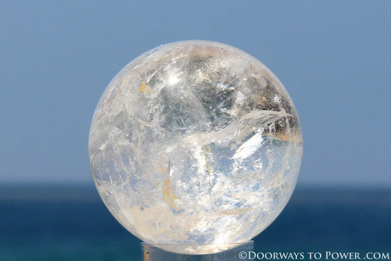 Rare 2.38" Satyaloka Azeztulite Sphere Azozeo Synergy 12 Stone