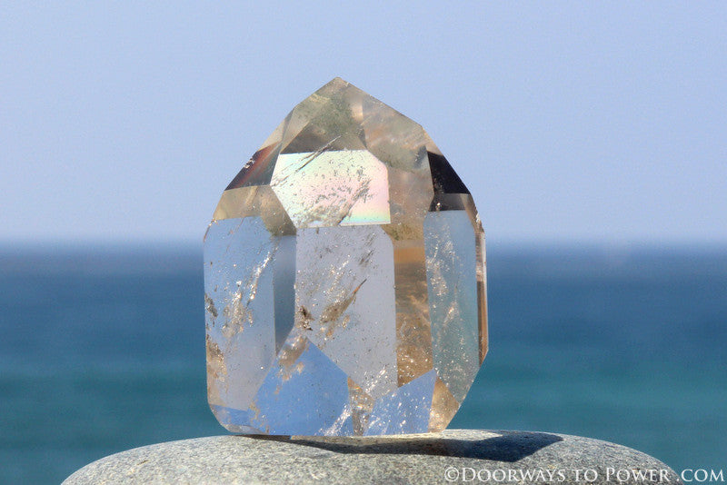 Beautiful John of God Citrine Temple Heart Dow Prosperity Crystal Point