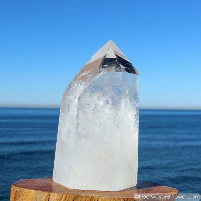 Striking  9.5" John of God Channeling Devic Temple Crystal Altar Stone