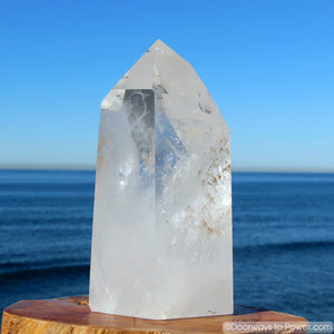 Striking  9.5" John of God Channeling Devic Temple Crystal Altar Stone