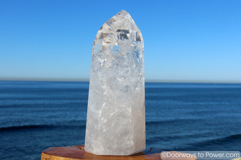 Striking 9.6" John of God Crystal Tower w/ Temple Heart Dow