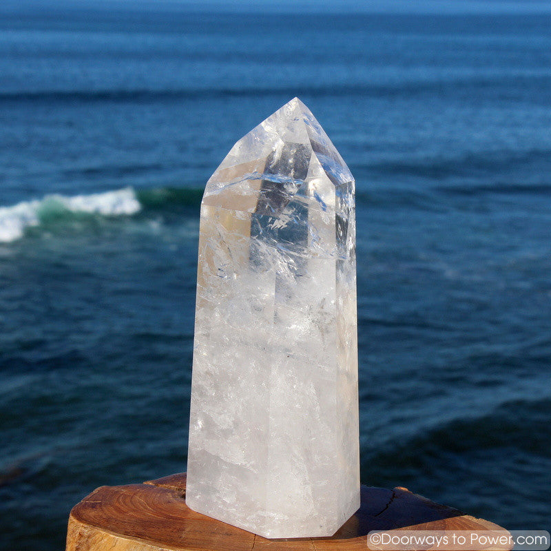 Striking 9.6" John of God Crystal Tower w/ Temple Heart Dow