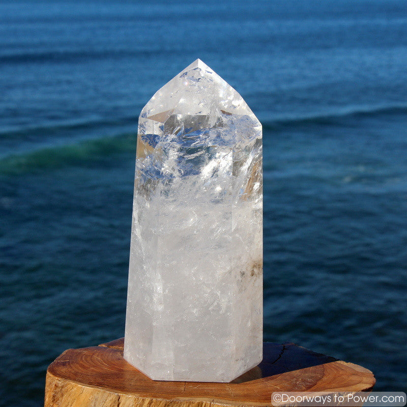 Striking 9.6" John of God Crystal Tower w/ Temple Heart Dow