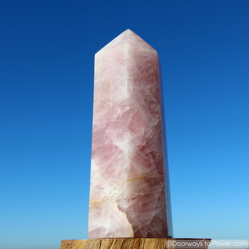 Graceful 15.5" John of God Rose Quartz Generator Crystal Point 21 lbs