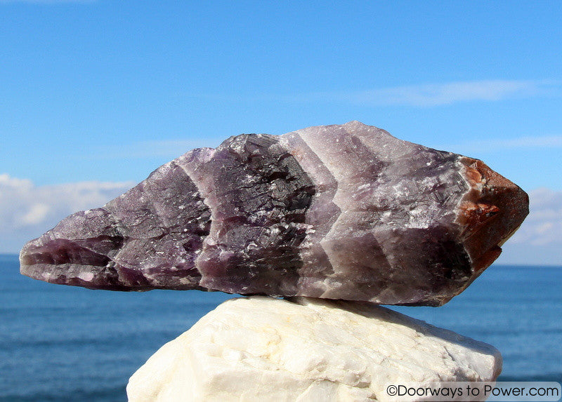 Big 10" Auralite 23 Crystal Wand Azozeo Activated w/ Red Tip  2.5 lbs