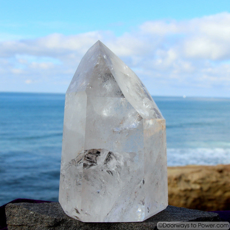 7" John of God Casa Healing Crystal Point w/ Devic Temple  4 lbs