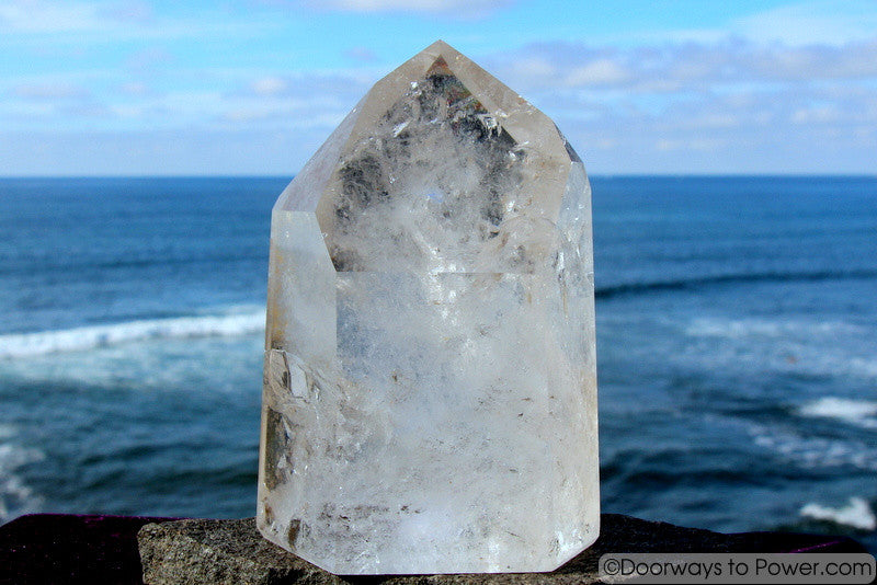 7" John of God Casa Healing Crystal Point w/ Devic Temple  4 lbs