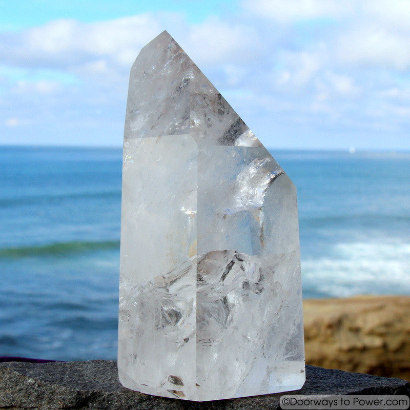 7" John of God Casa Healing Crystal Point w/ Devic Temple  4 lbs