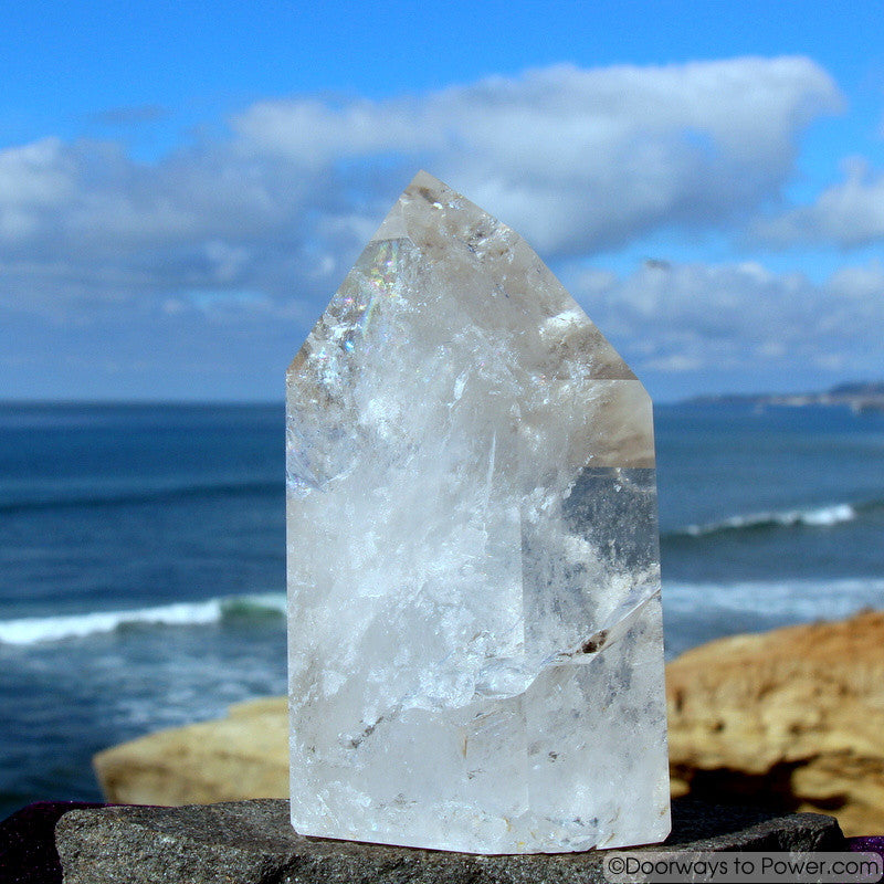 7" John of God Casa Healing Crystal Point w/ Devic Temple  4 lbs