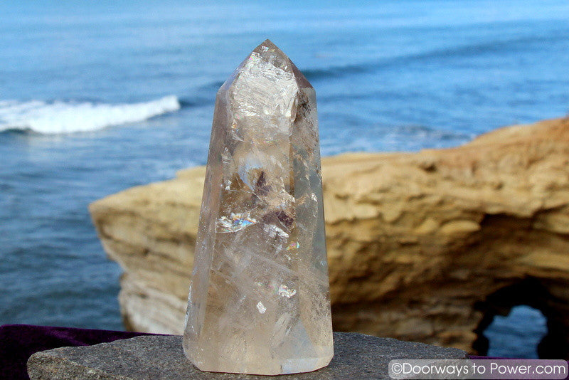 Beautiful 5.5" John of God Citrine Casa Master Crystal with Dow, Devic Temple & More