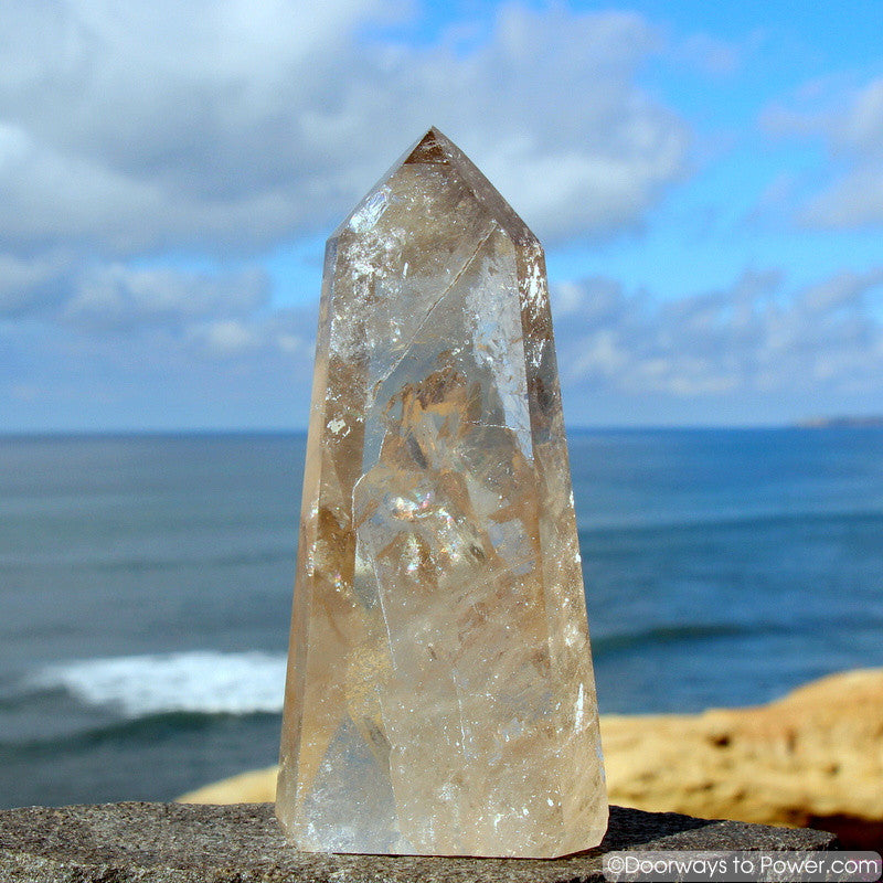 Beautiful 5.5" John of God Citrine Casa Master Crystal with Dow, Devic Temple & More