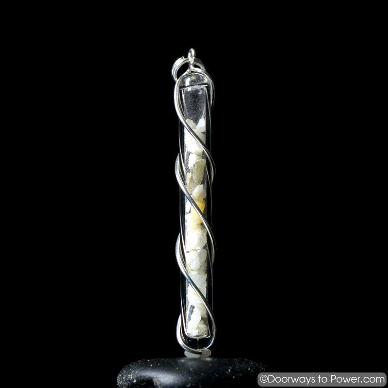 Phenacite Wire Wrap Crystal Vial Pendant
