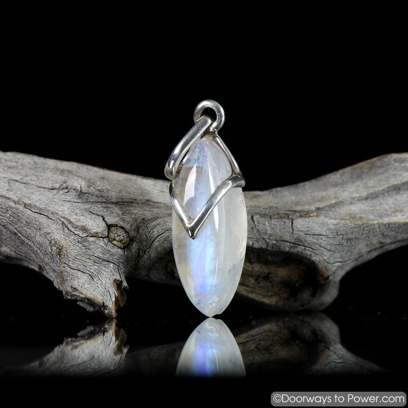 Rainbow Moonstone Pendant .925 Sterling Silver