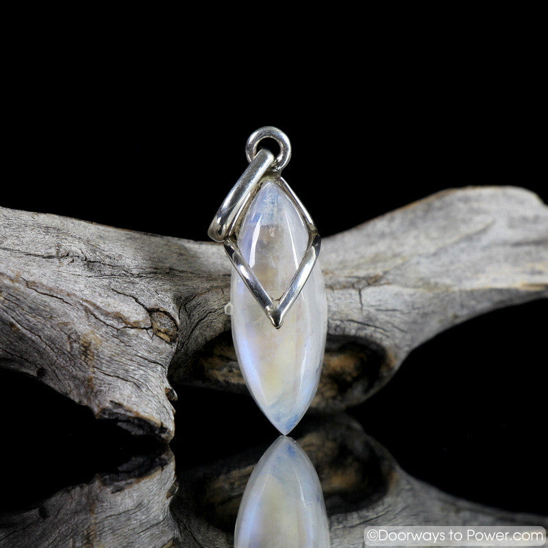 Rainbow Moonstone Pendant .925 Sterling Silver