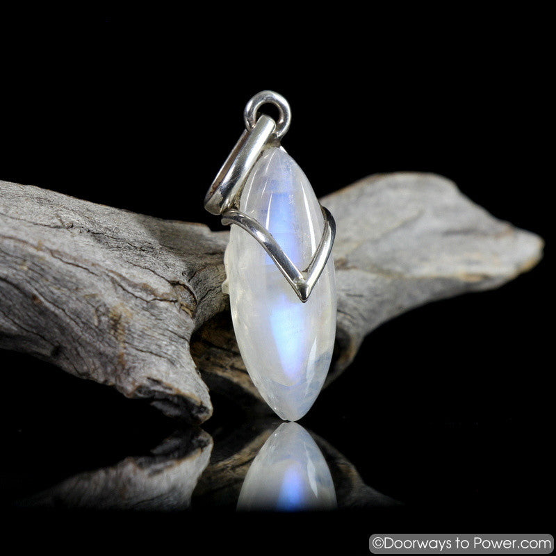Rainbow Moonstone Pendant .925 Sterling Silver