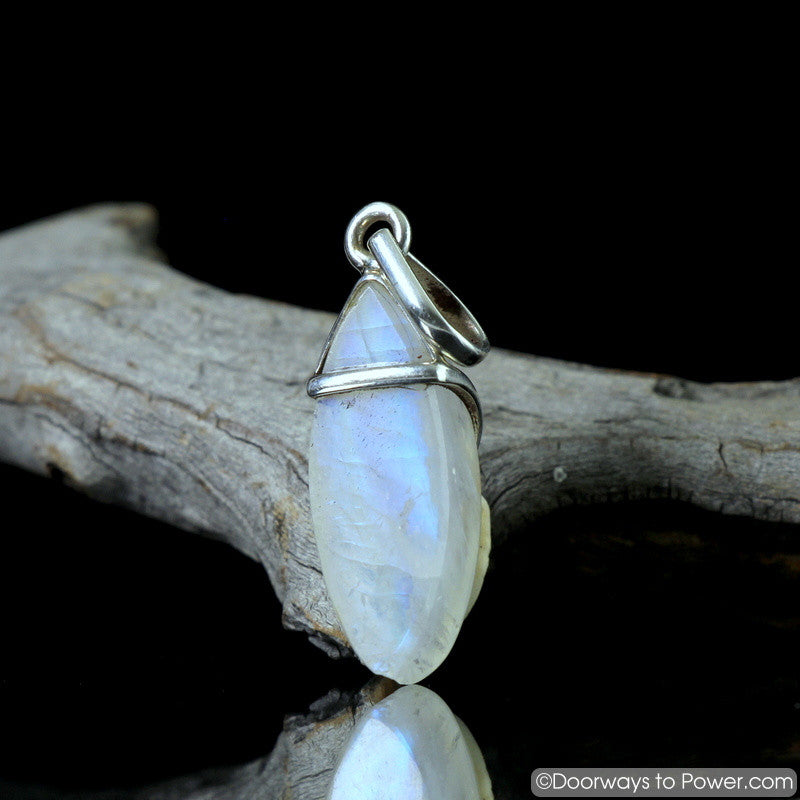 Rainbow Moonstone Pendant .925 Sterling Silver