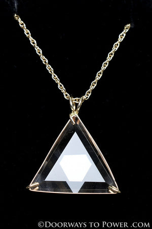 Clear Quartz Star of David Crystal Triangle Pendant