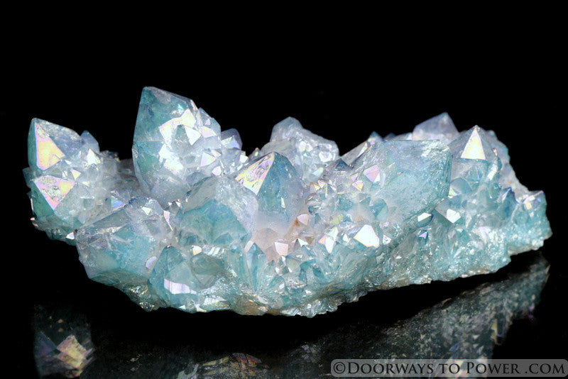 Aqua Aura Crystal Cluster w/ Master Record Keeper & Twin