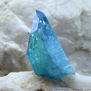 Aqua Aura Lemurian Crystal w/ Devic Temple and Starbrary