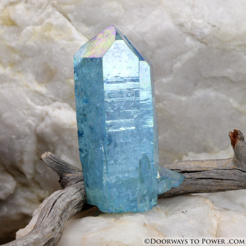 Aqua Aura Quartz Tantric Twin Time Link Crystal