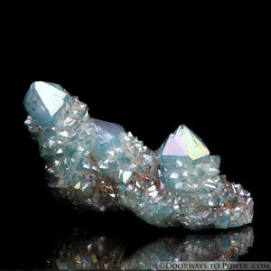 Aqua Aura Quartz Cluster Channeling Crystal