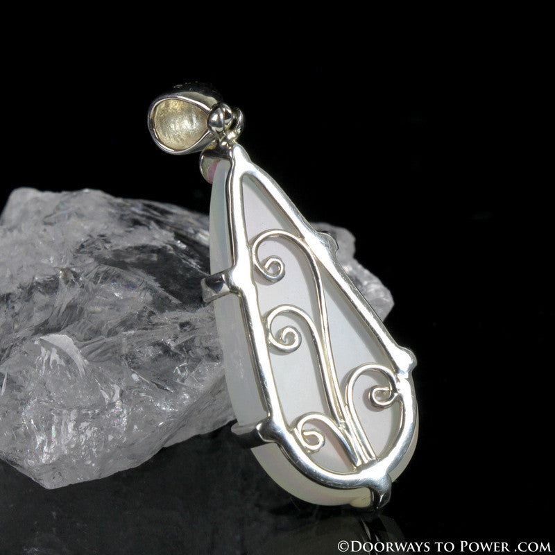 Angel Aura Window Quartz Drusy Pendant Sterling Silver