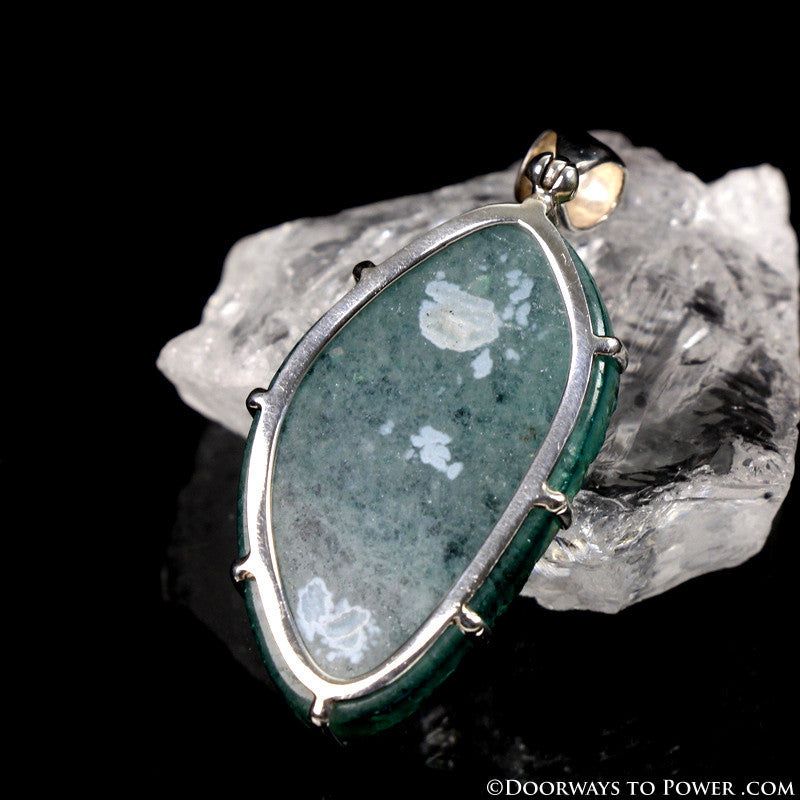 Aqua Aura Quartz Drusy Pendant Sterling Silver