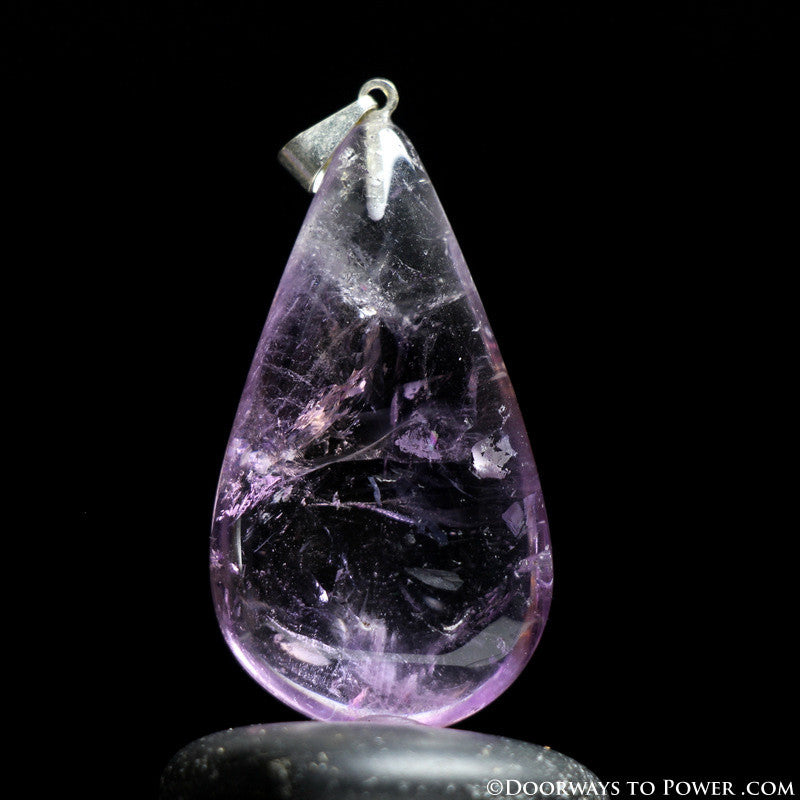 John of God Blessed Amethyst Quartz Crystal Drop Pendant