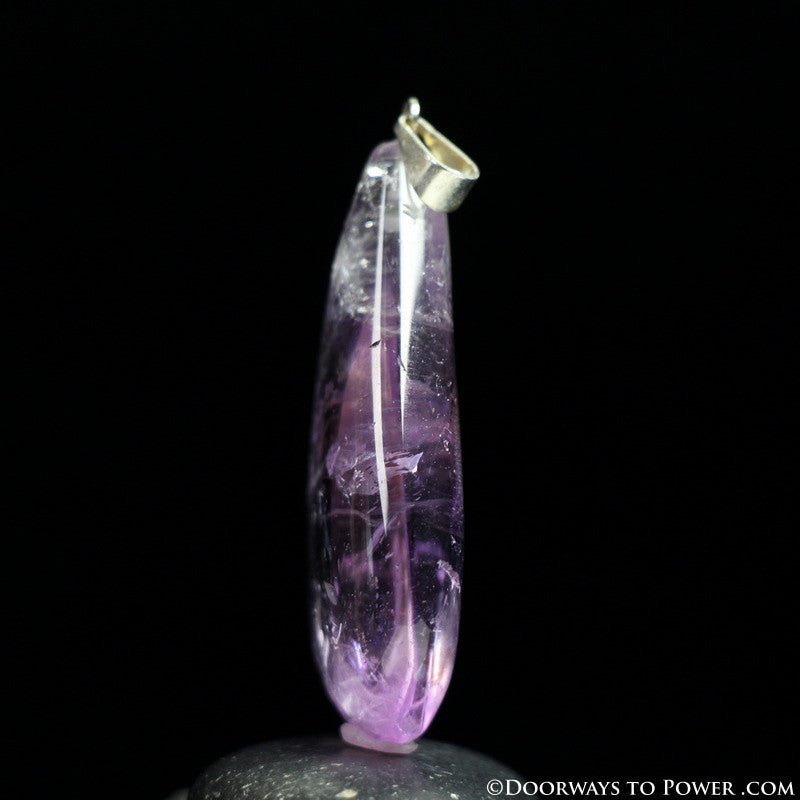 John of God Blessed Amethyst Quartz Crystal Drop Pendant