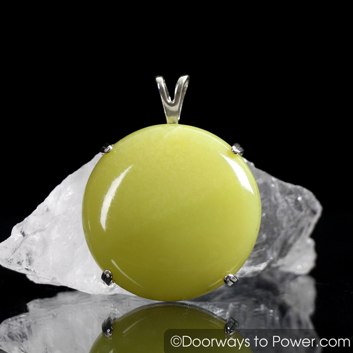 Healerite Gemstone Pendant Round Cabochon SS