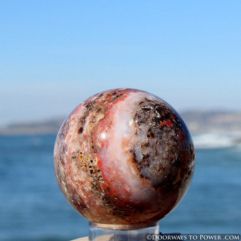 Cinnazez Azeztulite Gemstone Sphere 2.5" RARE Azozeo Activated