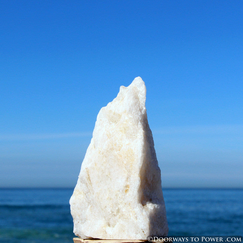 White Azeztulite Altar Stone w/ Golden Hues