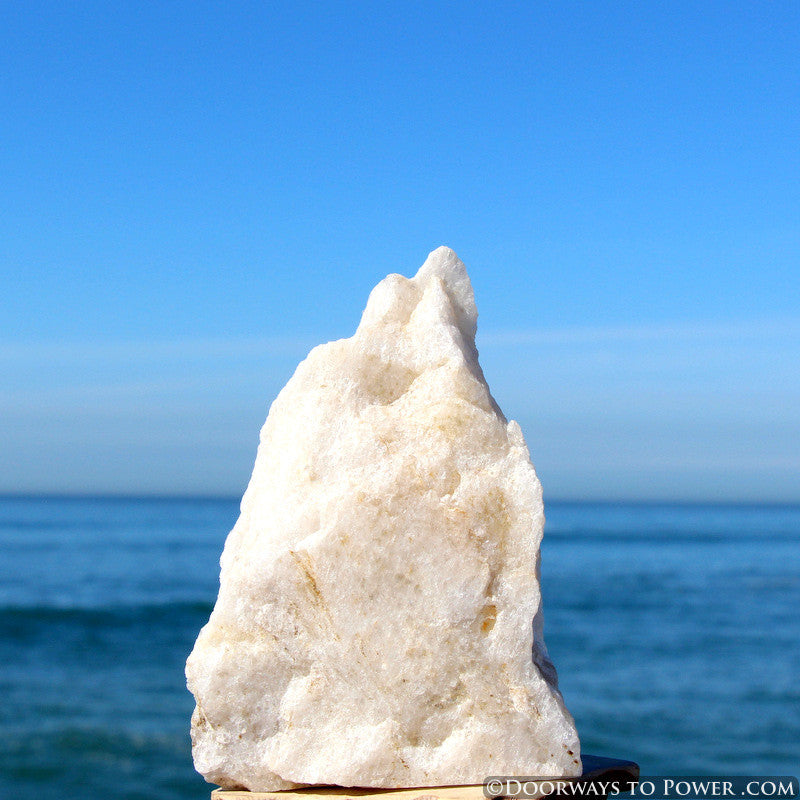White Azeztulite Altar Stone w/ Golden Hues
