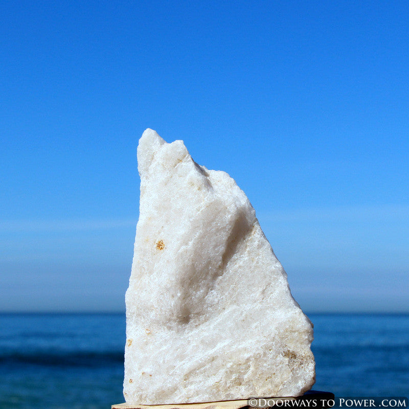 White Azeztulite Altar Stone w/ Golden Hues