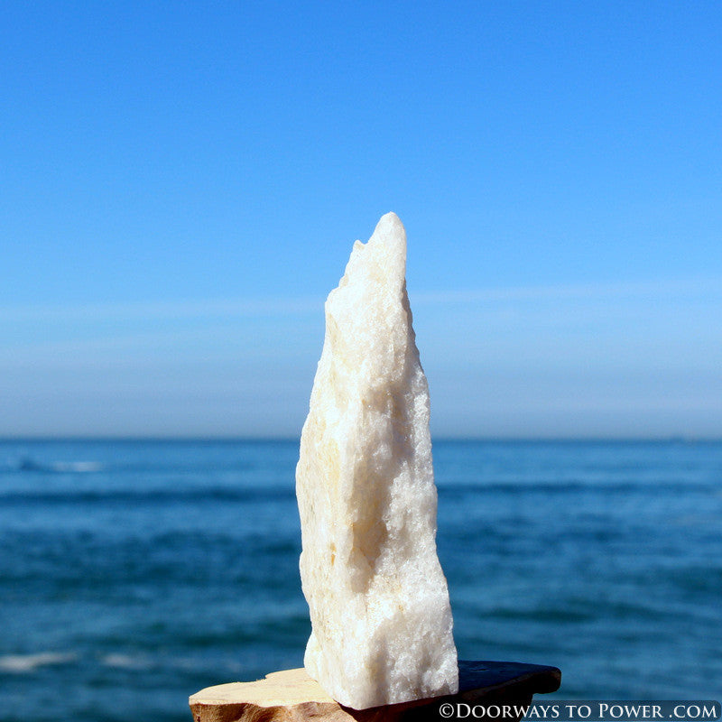 White Azeztulite Altar Stone w/ Golden Hues
