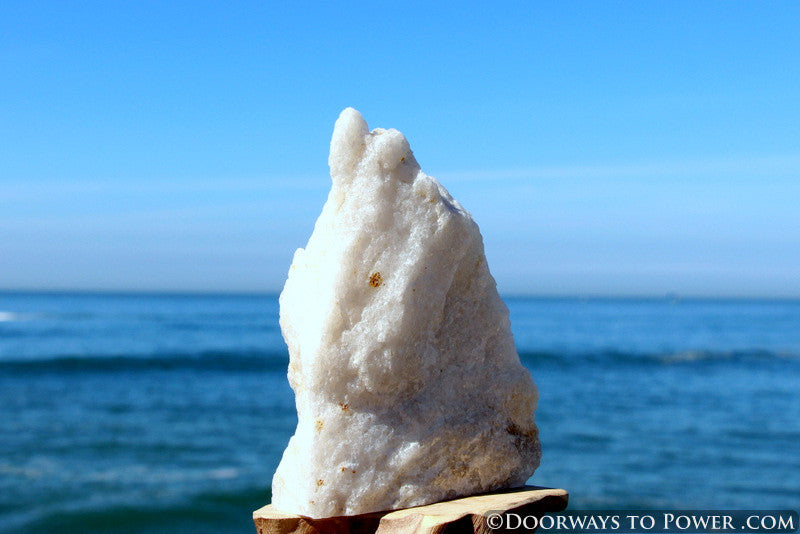 White Azeztulite Altar Stone w/ Golden Hues