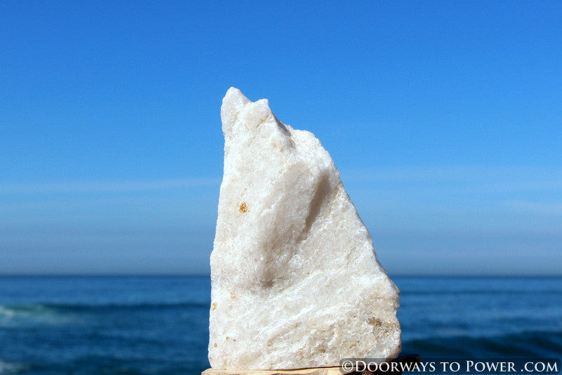 White Azeztulite Altar Stone w/ Golden Hues