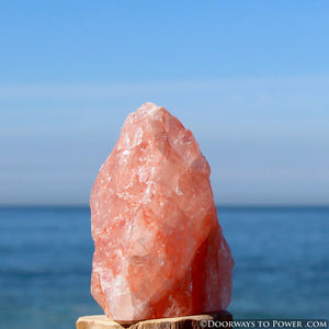 Pink Fire Azeztulite Altar Stone Crystal 2.9" Azozeo Activated
