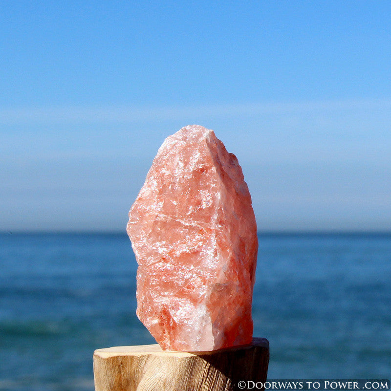 Pink Fire Azeztulite Altar Stone Crystal 2.9" Azozeo Activated